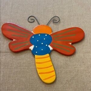 Coton Colors Orange and Blue Butterfly Accent Decor